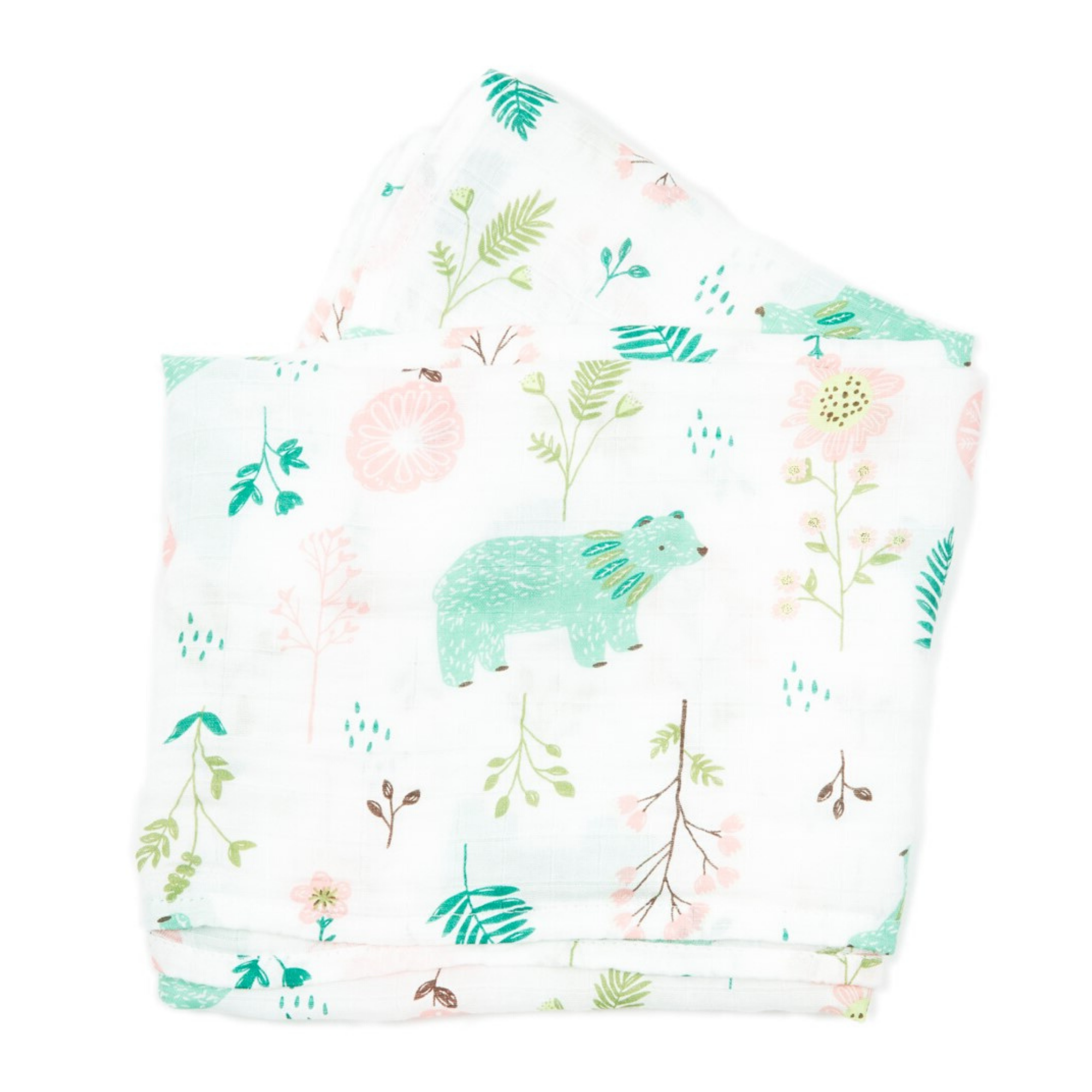 BAMBOO MUSLIN BLANKET OVERSIZED // GARDEN BEAR