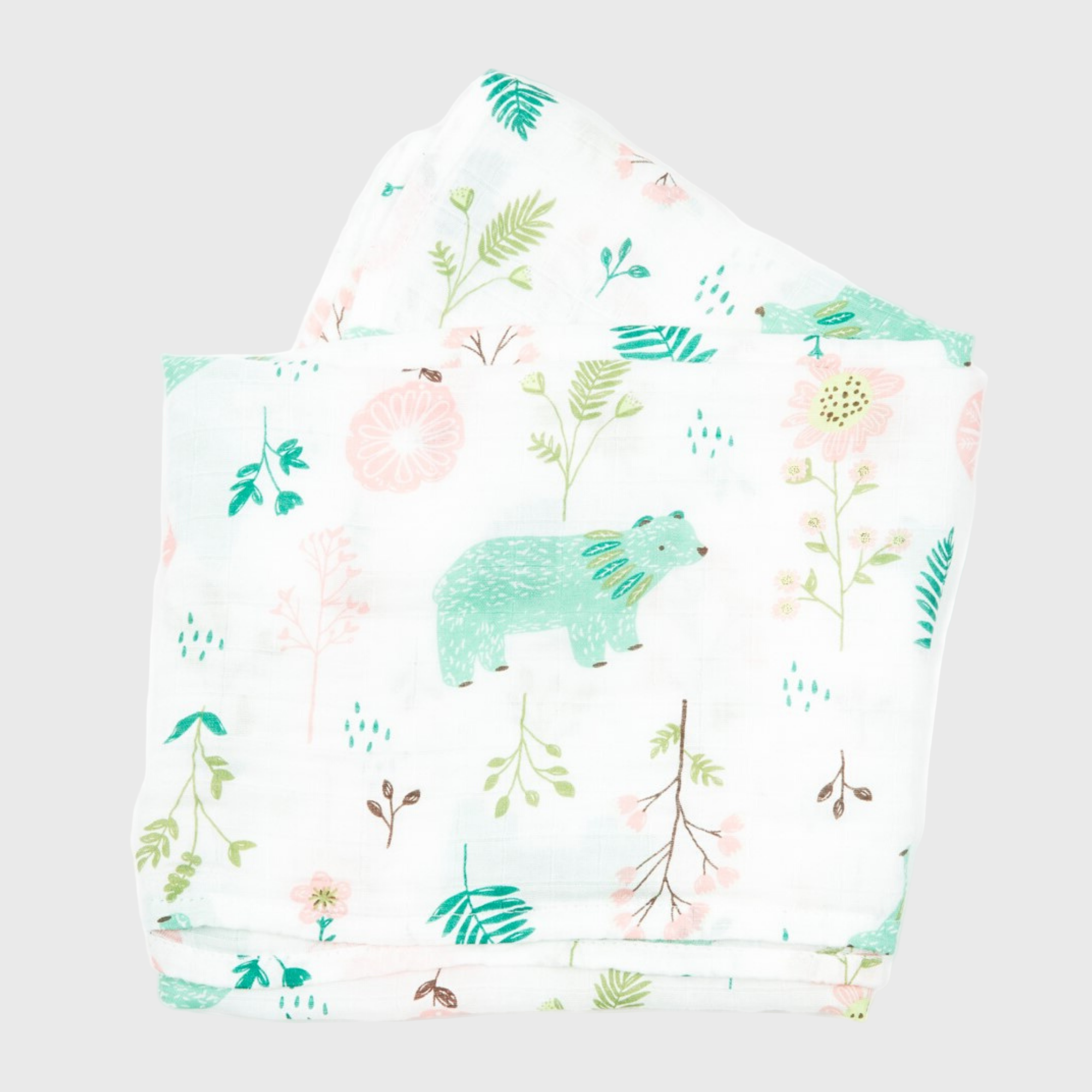 BAMBOO MUSLIN BLANKET OVERSIZED // GARDEN BEAR