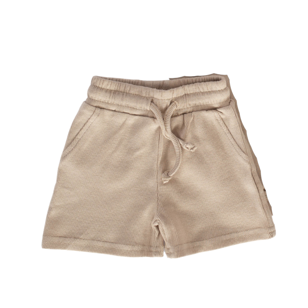 BEIGE // מכנסיים קצרים מבד ריב