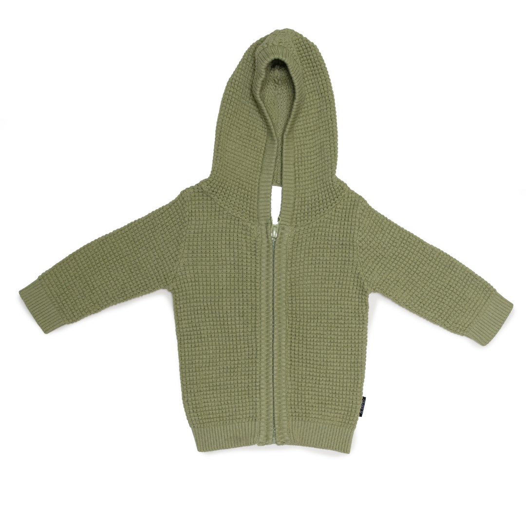 KNITTED ZIP-UP HOODIE // MINT