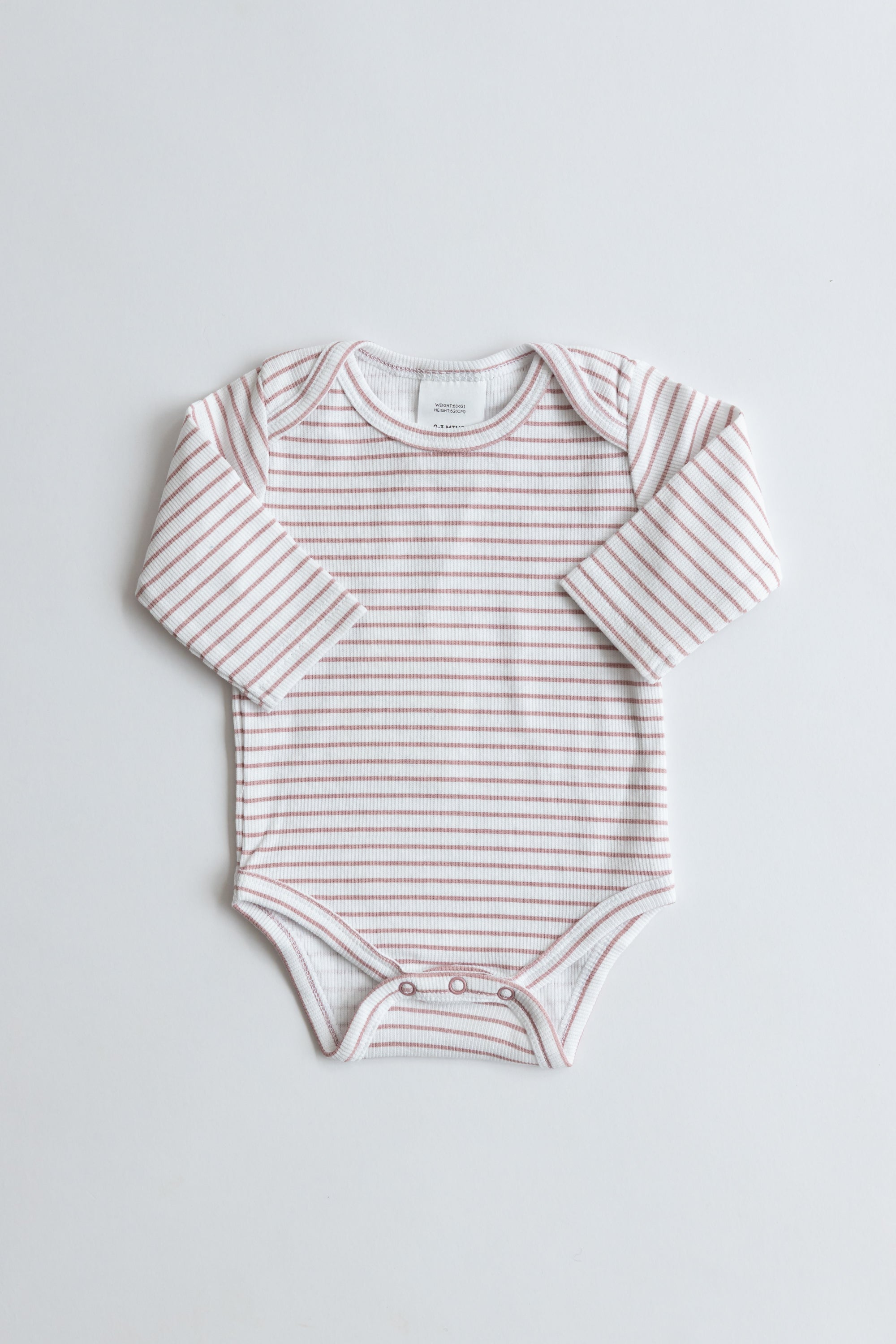 בגד גוף ארוך מבד ריב // BERRY STRIPE