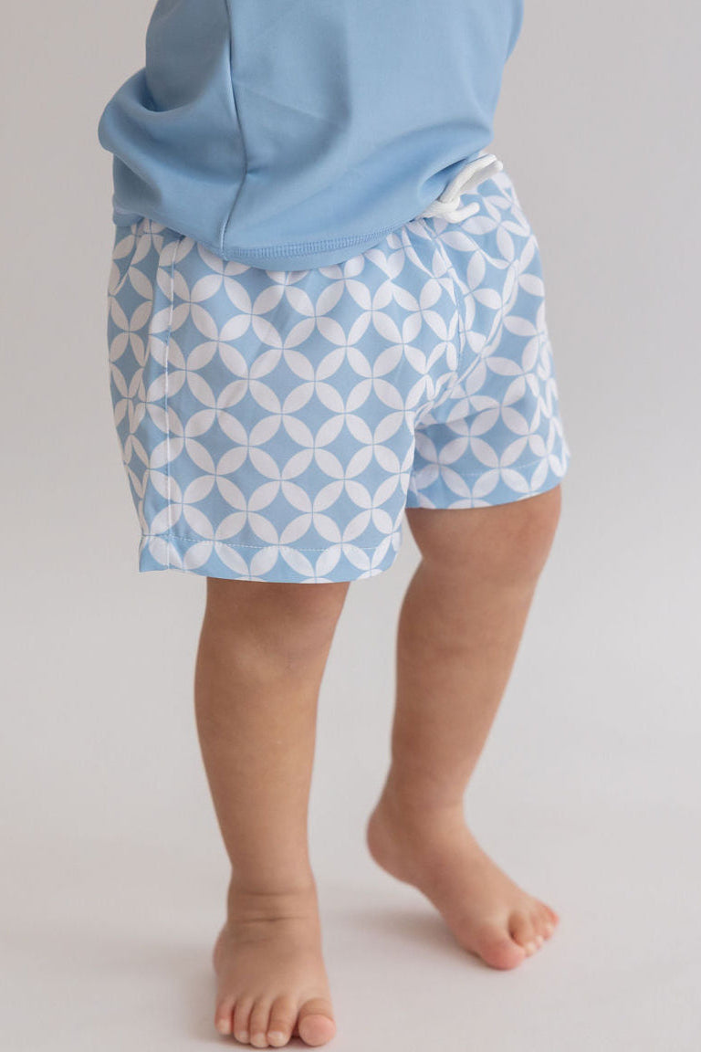 מכנסי בגד ים לילד // SKY BLUE GEO
