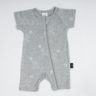 Short-Sleeve Zip Bamboo Onesie - Birthday Bear