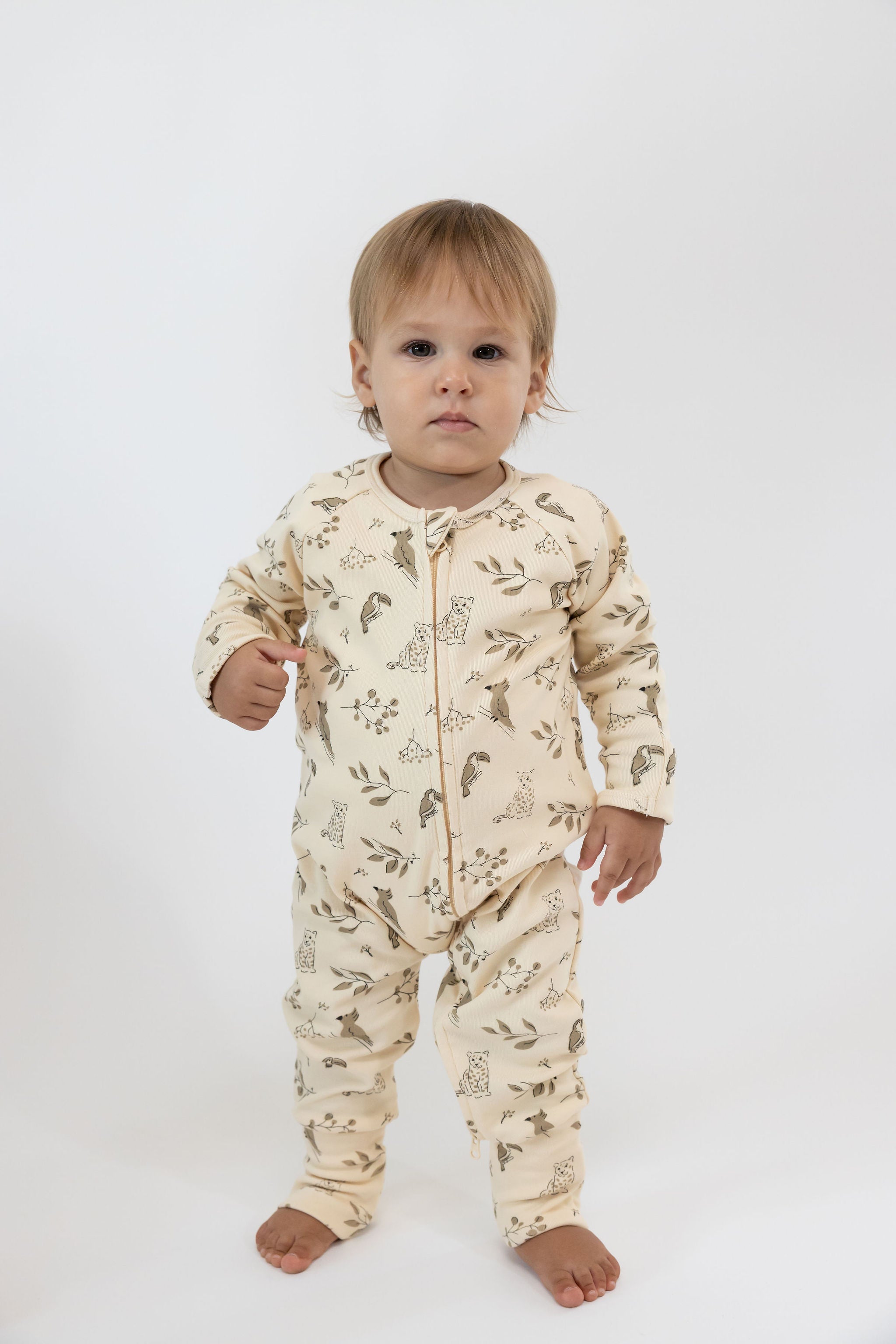 אוברול רוכסן דו כיווני מבד פוטר // WILD WONDERS