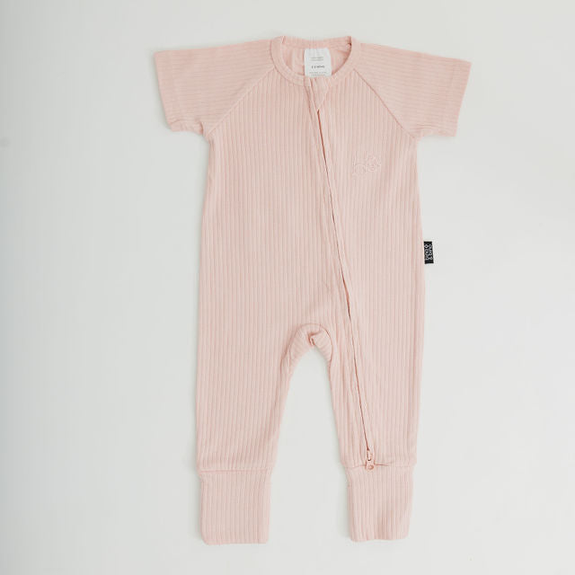 Buy Two-Way Zip Short Sleeve Ribbed Onesie 