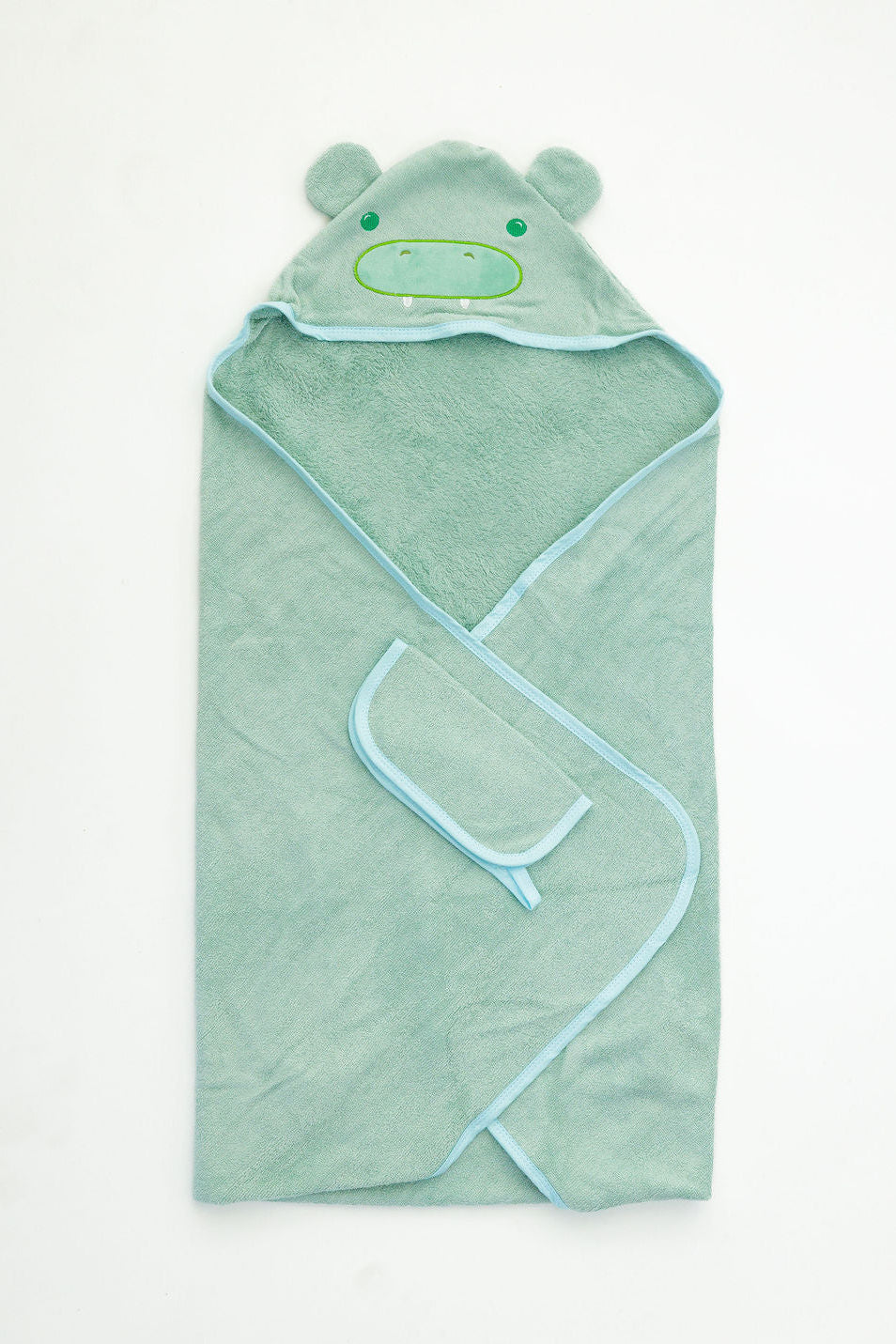 מגבת גדולה ומטלית רחצה מבד במבוק // GREEN HIPPO