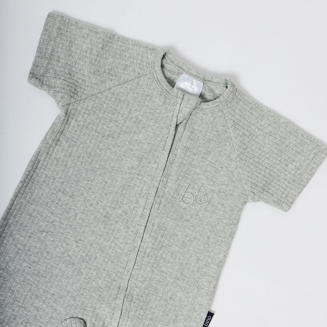 Buy Two-Way Zip Short Sleeve Ribbed Onesie