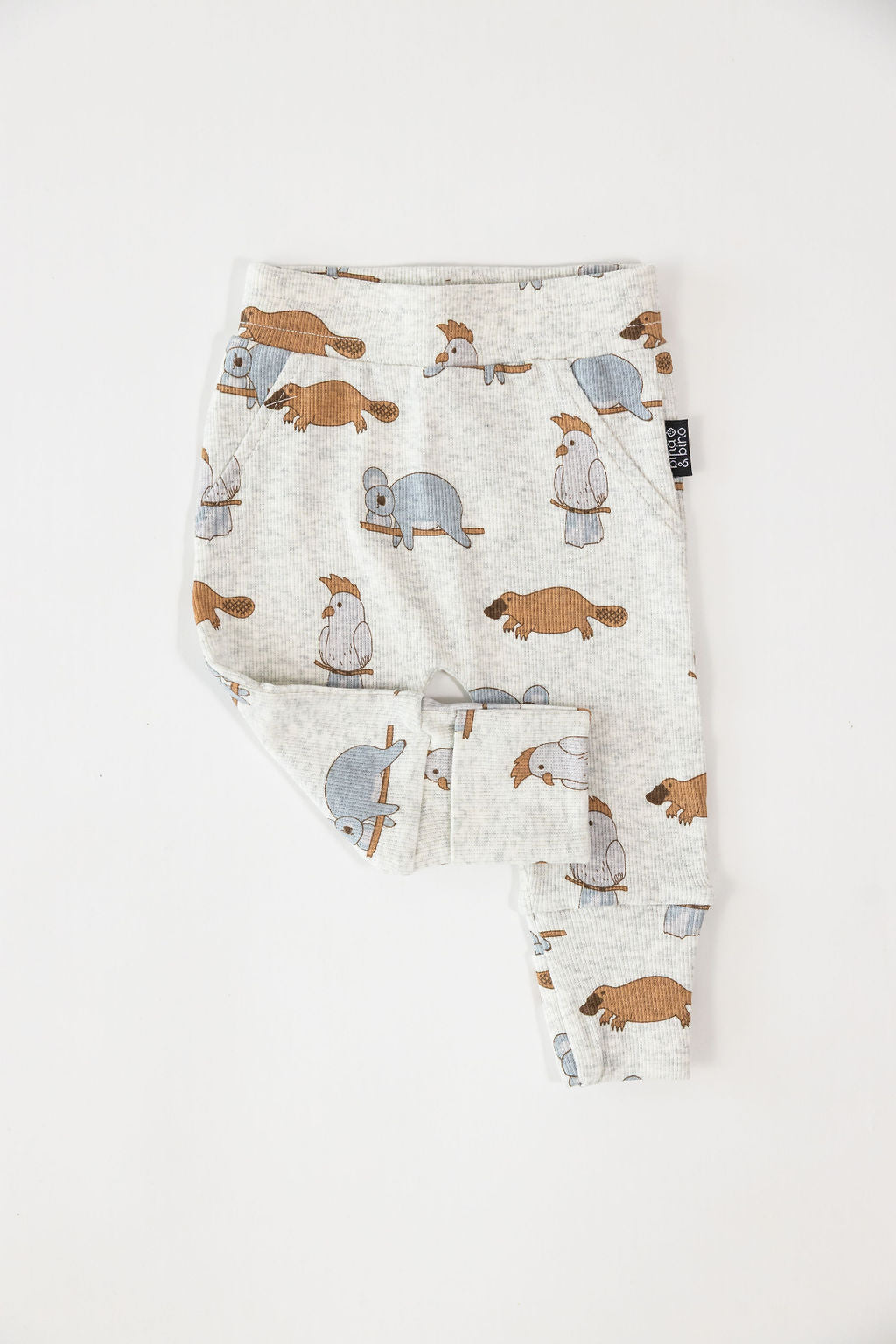 מכנסיים עם רגליות מתקפלות מבד ריב // AUSTRALIAN ANIMALS