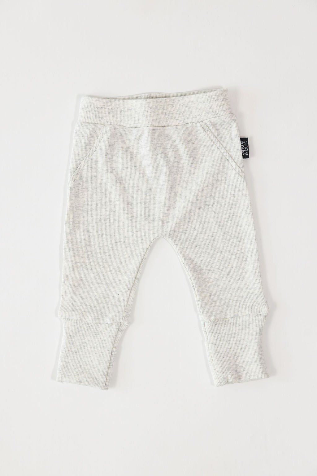 מכנסיים עם רגליות מתקפלות מבד ריב // GREY