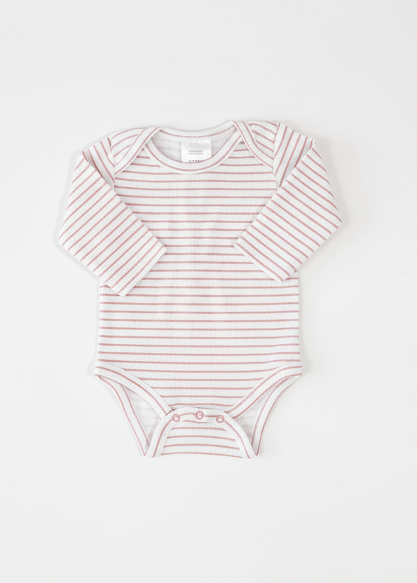 בגד גוף ארוך מבד ריב // BERRY STRIPE