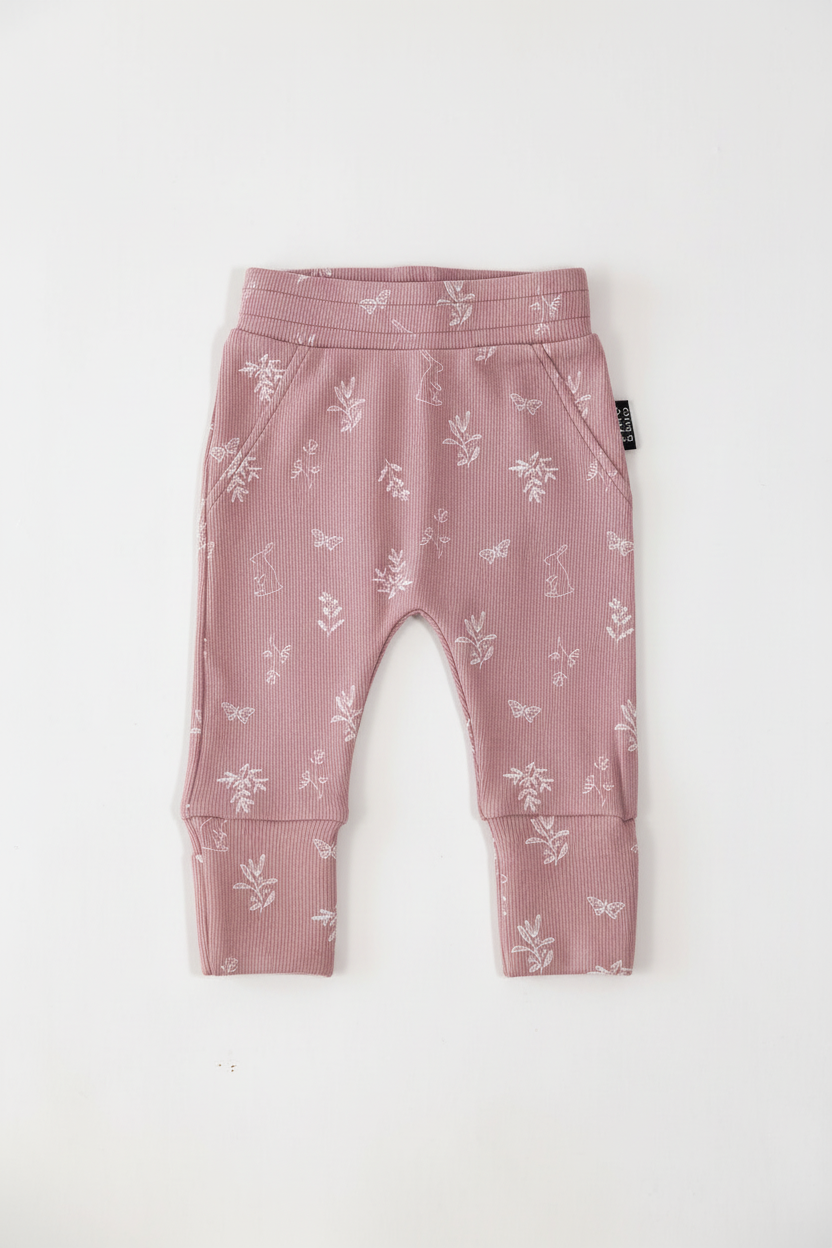 מכנסיים עם רגליות מתקפלות מבד ריב // HONEY BUNNIES